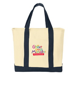 Ideal Two-Tone Canvas Tote / Navy / Ghent United Methodist Preschool