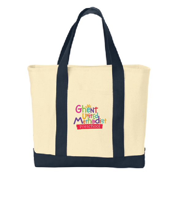 Ideal Two-Tone Canvas Tote / Navy / Ghent United Methodist Preschool