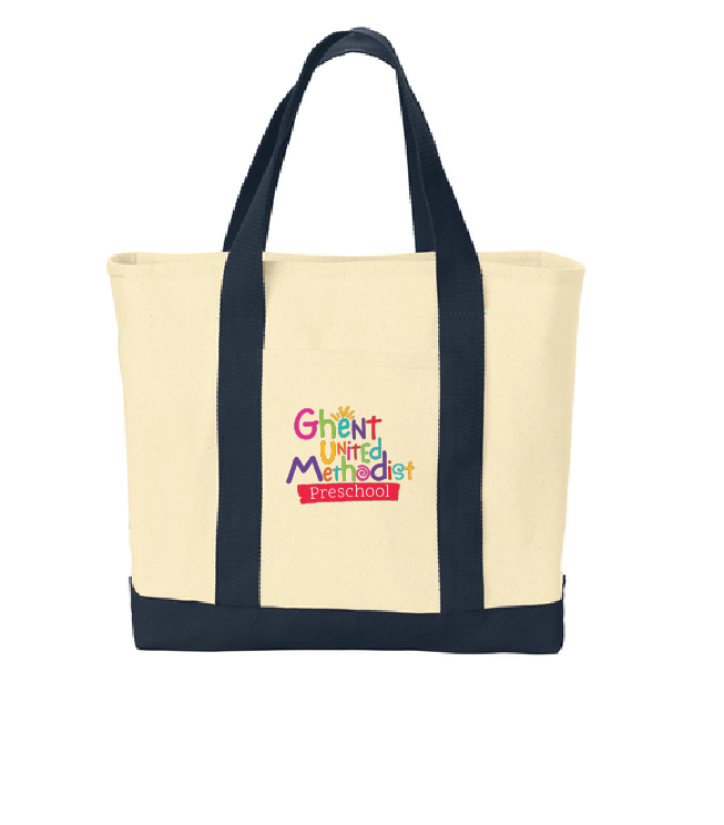Ideal Two-Tone Canvas Tote / Navy / Ghent United Methodist Preschool