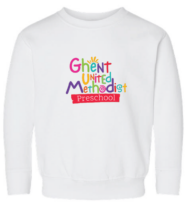 Core Fleece Crewneck Sweatshirt (Youth & Adult) / White / Ghent United Methodist Preschool