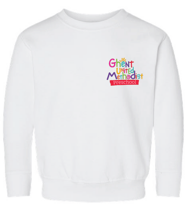 Core Fleece Crewneck Sweatshirt (Youth & Adult) / White / Ghent United Methodist Preschool