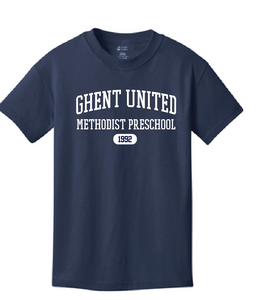 Core Cotton Tee (Youth & Adult) / Navy / Ghent United Methodist Preschool