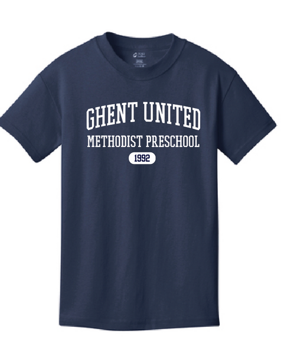 Core Cotton Tee (Youth & Adult) / Navy / Ghent United Methodist Preschool