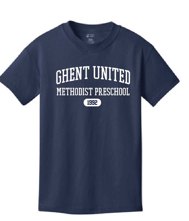 Core Cotton Tee (Youth & Adult) / Navy / Ghent United Methodist Preschool