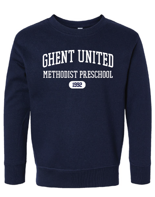 Core Fleece Crewneck Sweatshirt (Youth & Adult) / Navy / Ghent United Methodist Preschool