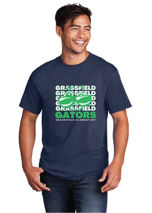 Core Cotton Tee (Youth & Adult) / Navy / Grassfield Elementary School