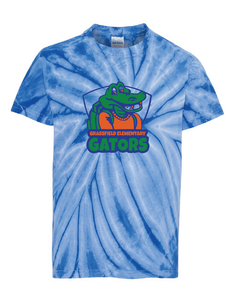 Cyclone Pinwheel Tie-Dyed T-Shirt (Youth & Adult) / Royal / Grassfield Elementary School