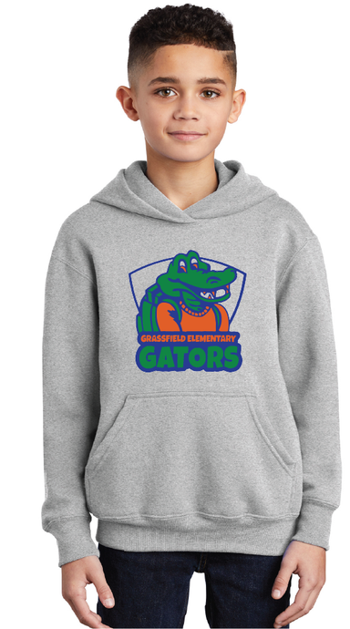 Core Fleece Pullover Hooded Sweatshirt (Youth & Adult) / Athletic Heather / Grassfield Elementary School