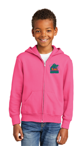 Fleece Full-Zip Hooded Sweatshirt (Youth & Adult) / Pink / Grassfield Elementary School