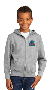 Core Fleece Full-Zip Hooded Sweatshirt(Youth & Adult) / Ash / Grassfield Elementary School