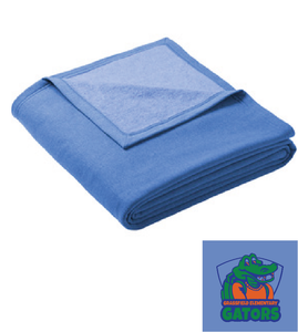 Oversized Core Fleece Sweatshirt Blanket / Heather Royal / Grassfield Elementary School