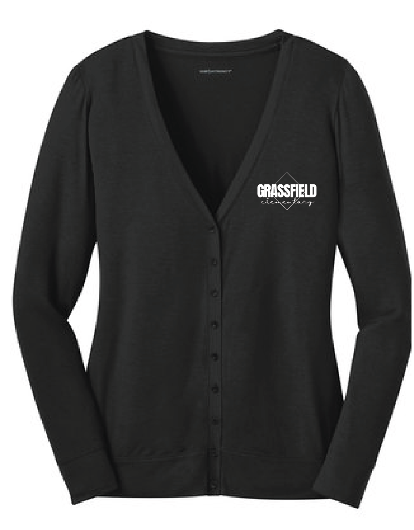 Ladies Concept Cardigan / Black / Grassfield Elementary School Staff