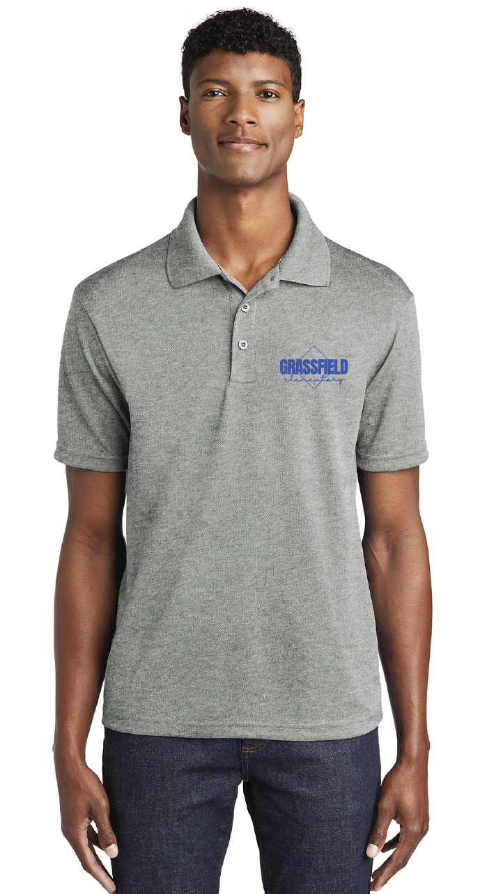 RacerMesh Polo / Grey Heather / Grassfield Elementary School Staff