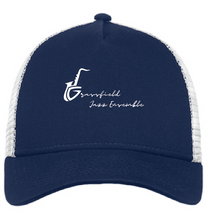 Snapback Trucker Cap / Deep Navy/ White / Grassfield High School Band / Jazz