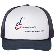 Foam Trucker Cap / White/Navy / Grassfield High School Band / Jazz