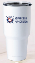 32oz Stainless Steel Tumbler / White / Grassfield High School Band / Percussion