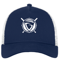 Snapback Trucker Cap / Deep Navy/ White / Grassfield High School Band / Percussion