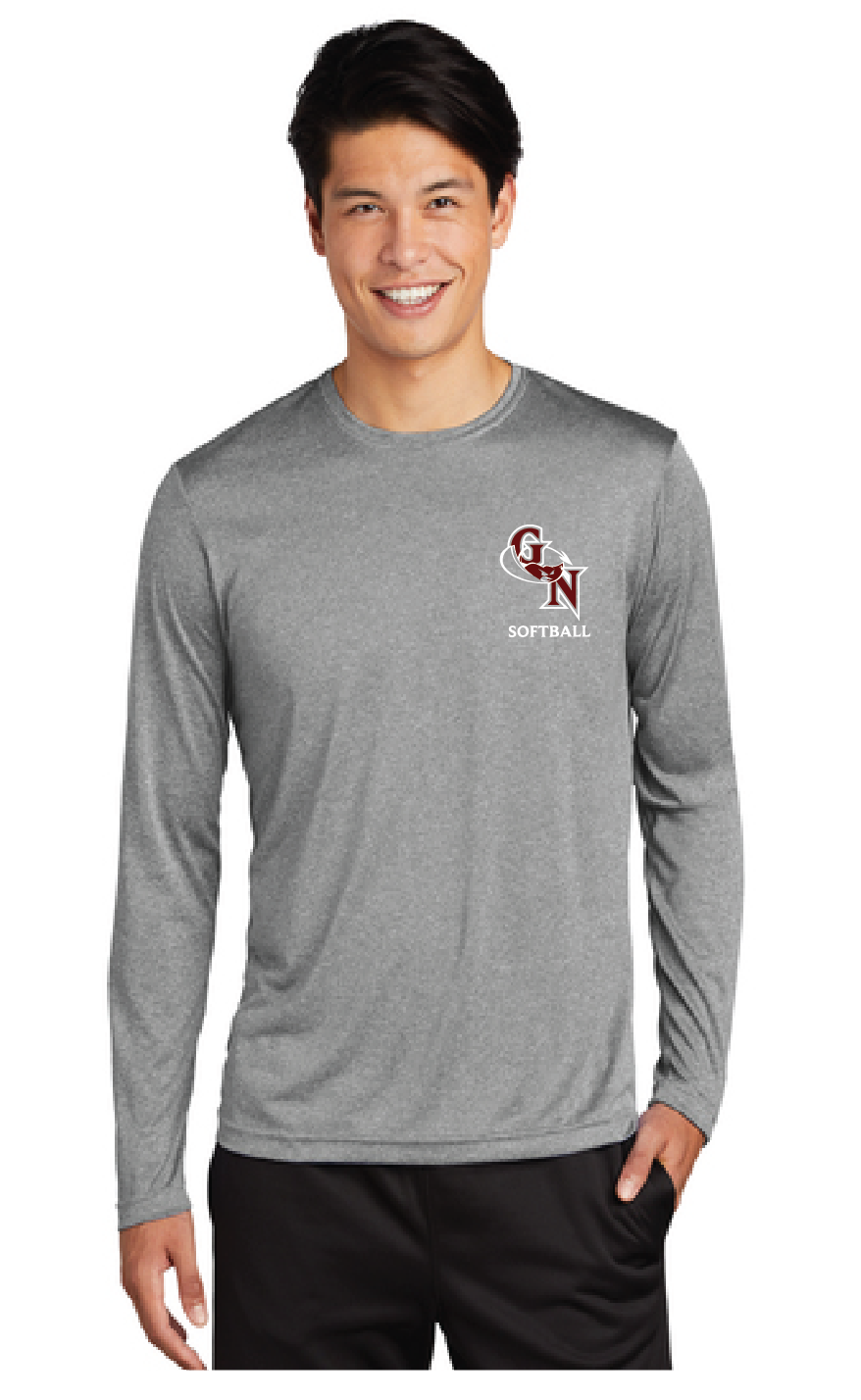 Long Sleeve Heather Contender Tee / Graphite / Great Neck Middle School Softball