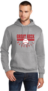 Core Fleece Pullover Hooded Sweatshirt / Athletic Heather / Great Neck Middle School Baseball