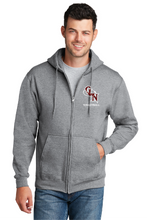 Fleece Full-Zip Hooded Sweatshirt / Athletic Heather / Great Neck Middle School Volleyball