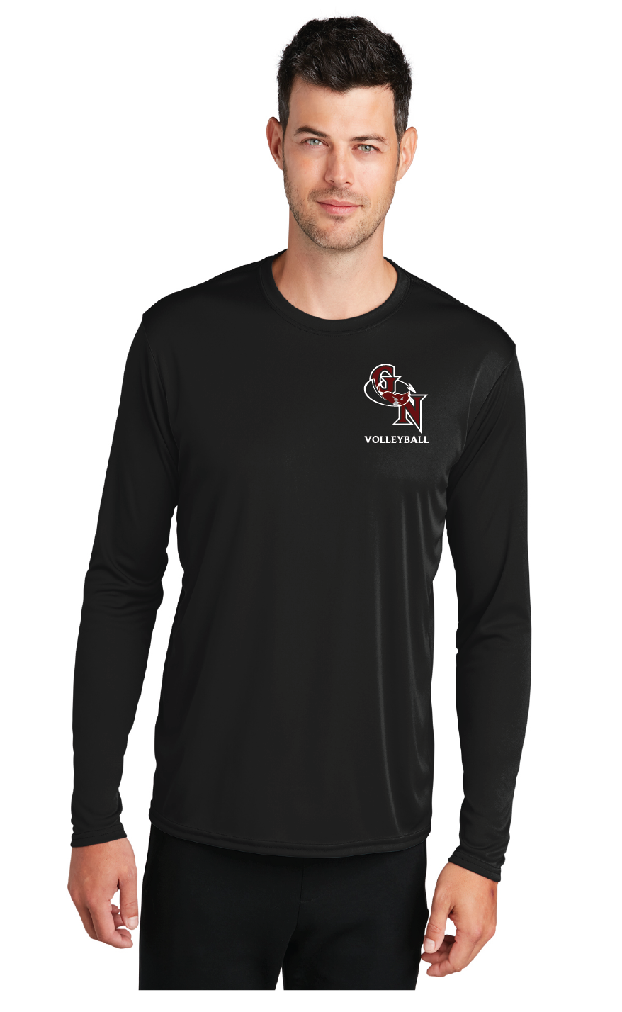 Long Sleeve Performance Tee / Black / Great Neck Middle School Volleyball