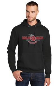 Core Fleece Pullover Hooded Sweatshirt / Black / Great Neck Middle School Volleyball