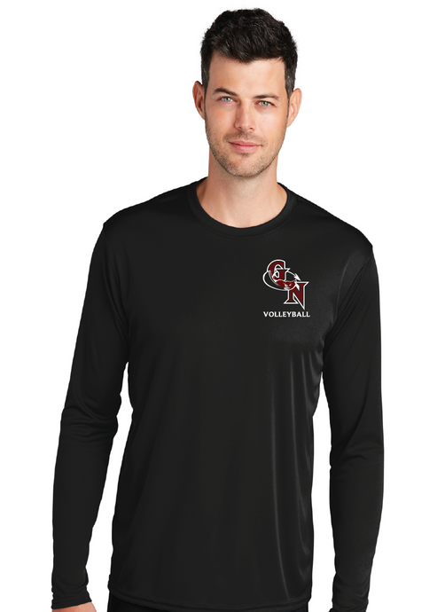 Long Sleeve Performance Tee / Black / Great Neck Middle School Volleyball