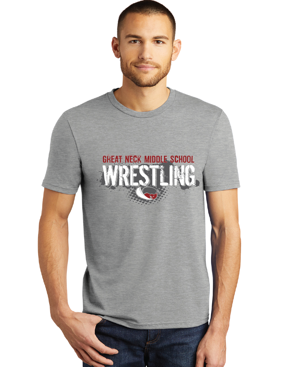 Softstyle Tee / Grey Frost / Great Neck Middle School Wrestling