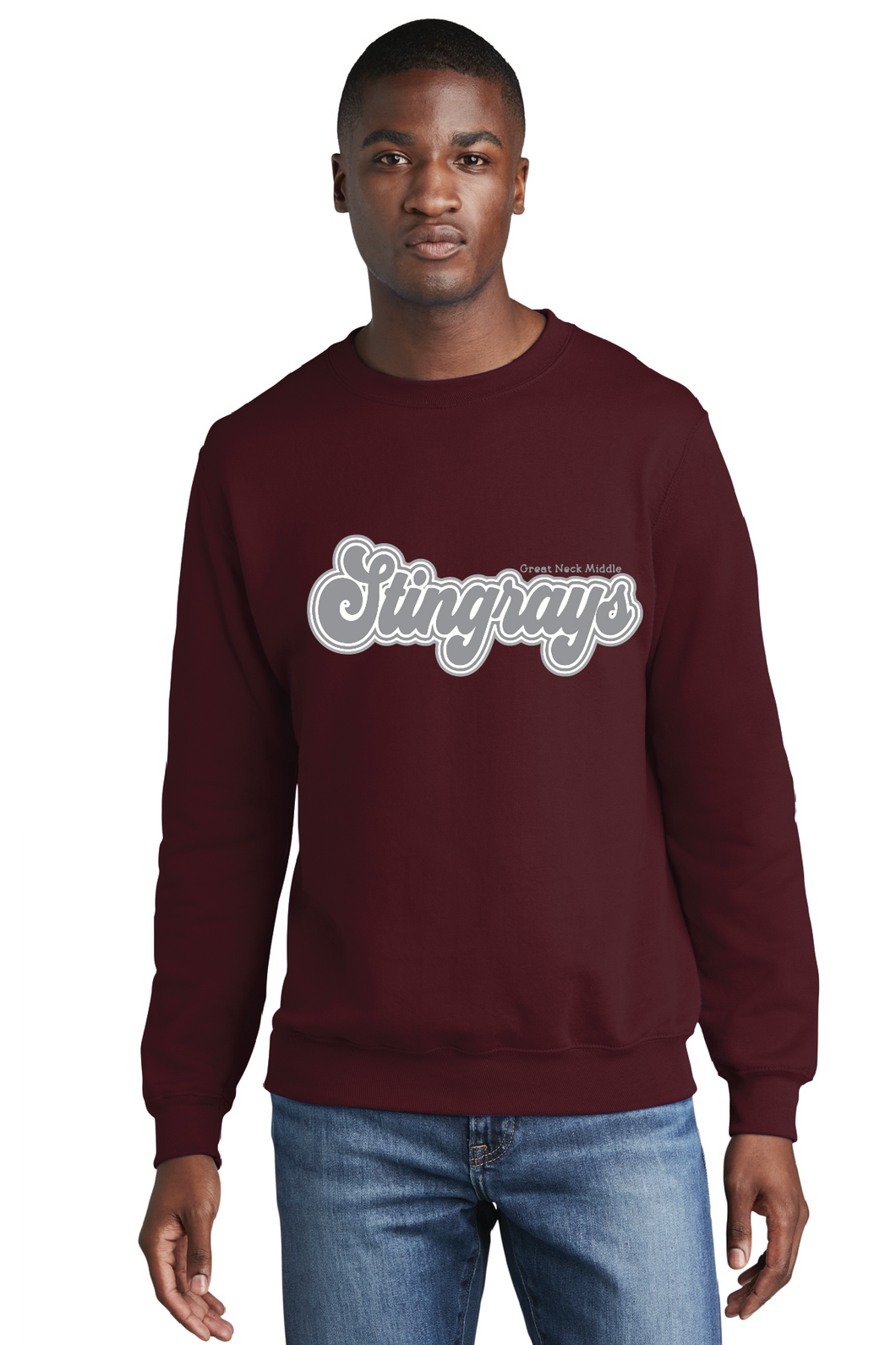 Core Fleece Crewneck Sweatshirt / Maroon / Great Neck Middle School Cheer