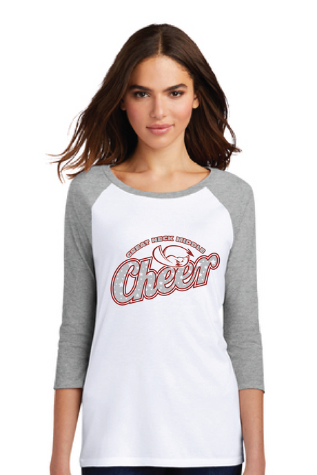 Women’s Perfect Tri 3/4-Sleeve Raglan / Grey Frost/White / Great Neck Middle School Cheer