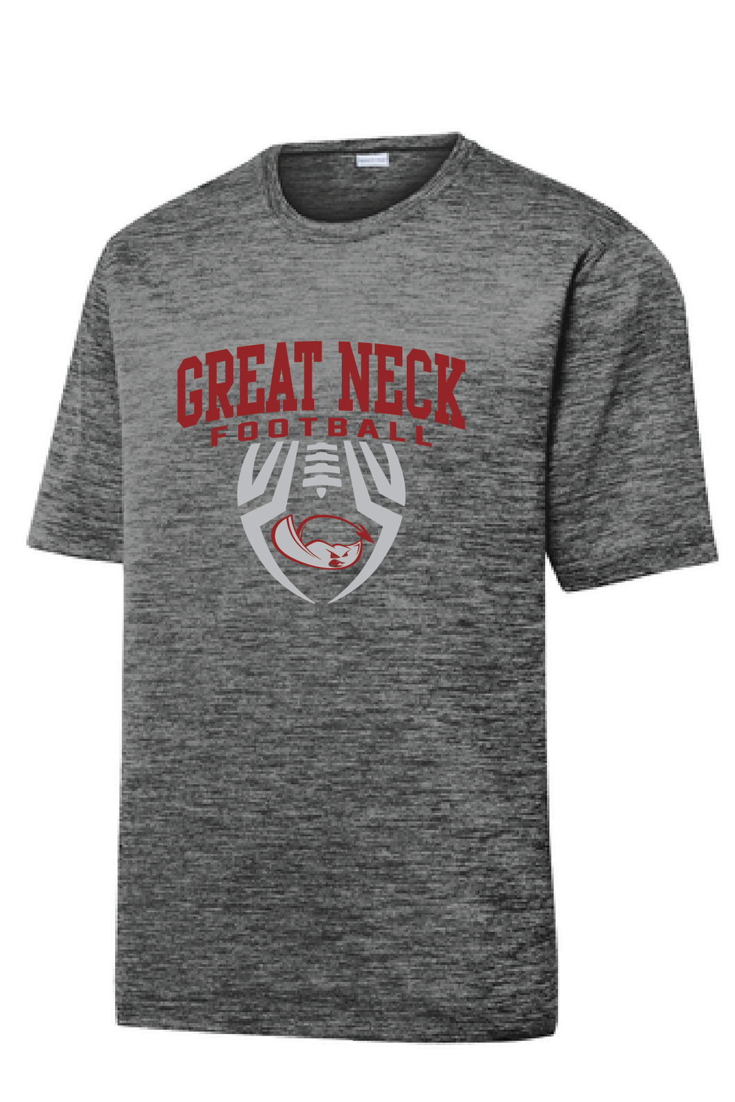 Electric Heather Performance Tee / Black Grey / Great Neck Middle School Football