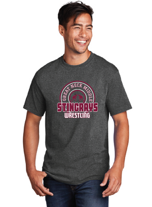 Core Cotton Tee / Dark Heather Grey / Great Neck Middle School Wrestling