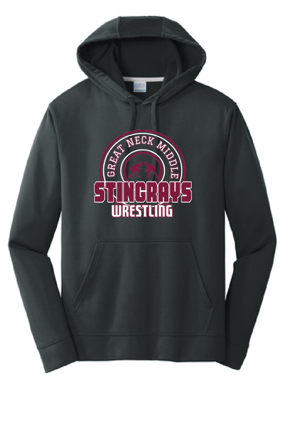 Performance Fleece Hooded Sweatshirt / Black / Great Neck Middle School Wrestling