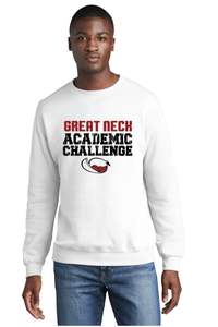 Core Fleece Crewneck Sweatshirt / White / Great Neck Middle School Academic Challenge