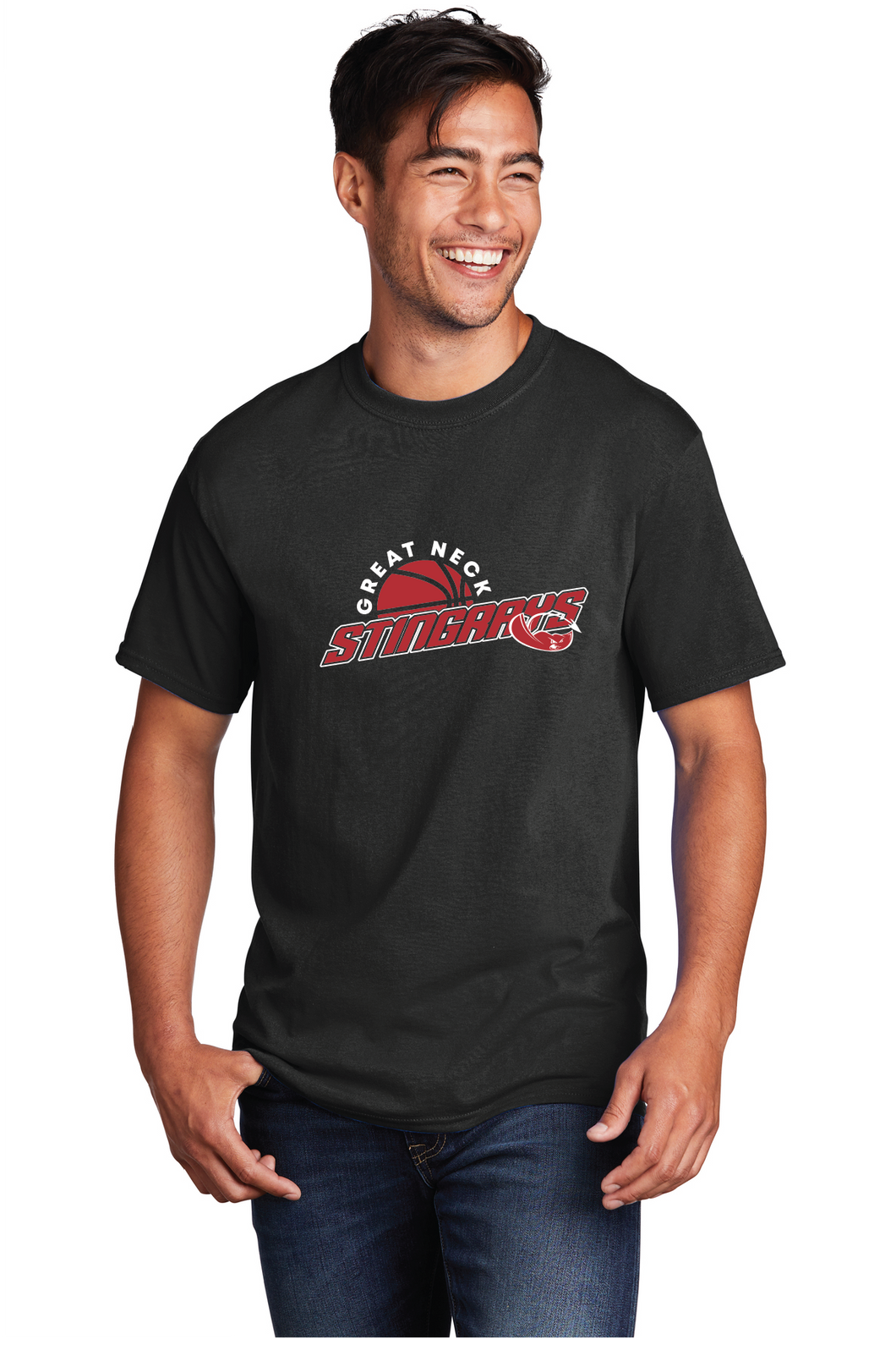 Core Cotton Tee / Black / Great Neck Middle School Boys Basketball