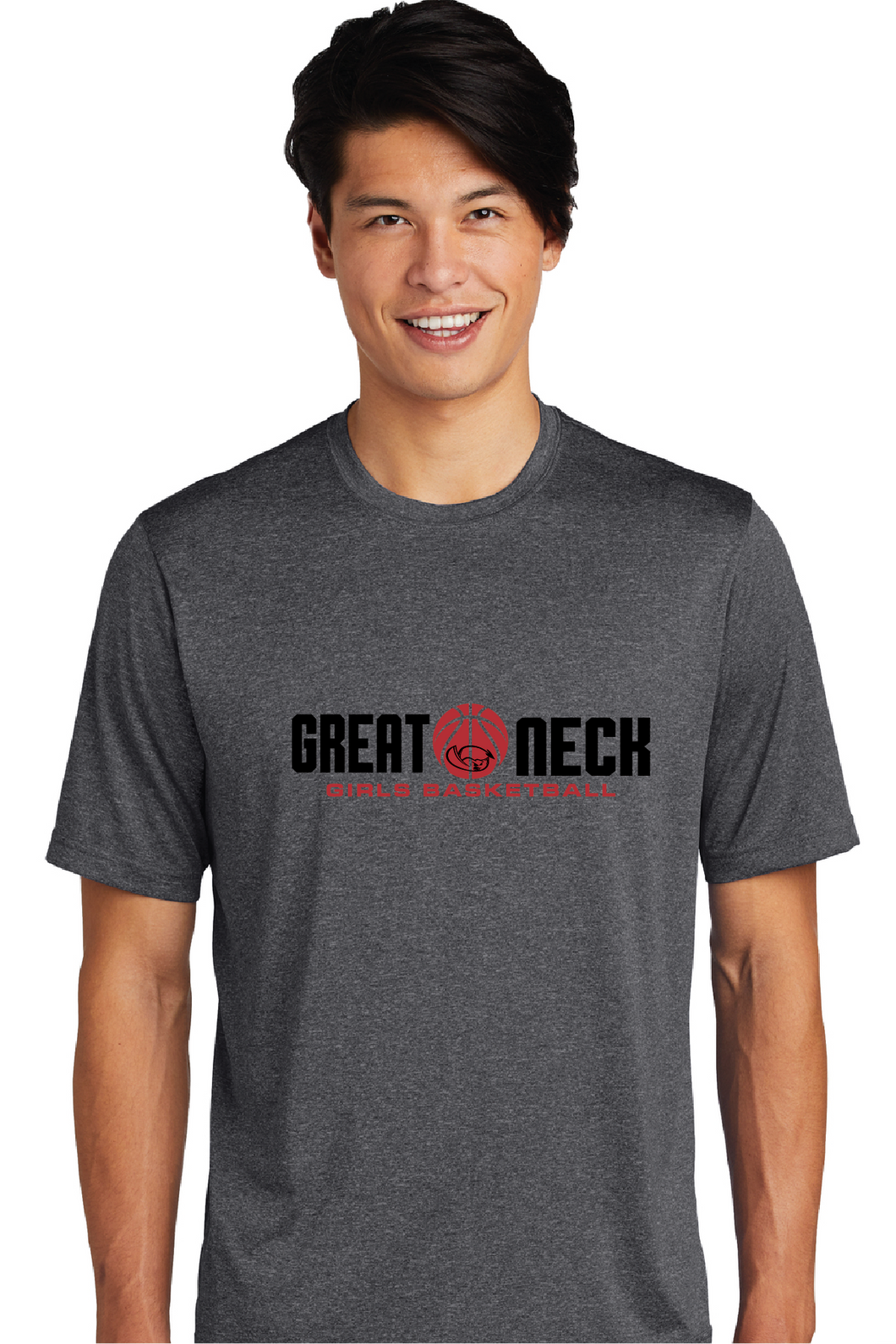 Heather Contender Tee / Graphite Heather / Great Neck Middle School Girls Basketball