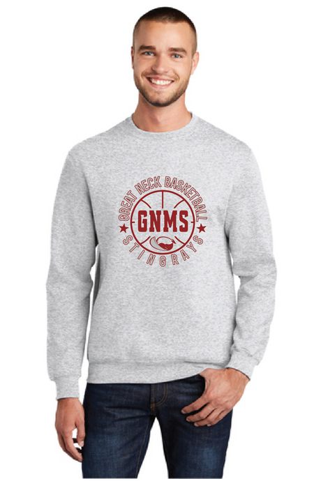 Core Fleece Crewneck Sweatshirt / Ash / Great Neck Middle School  Boys Basketball