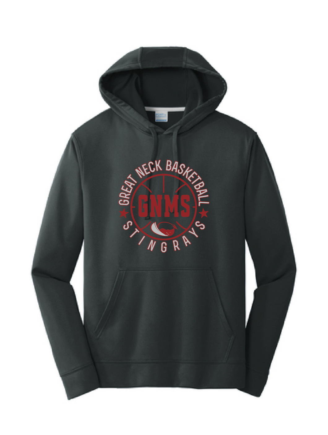 Performance Fleece Hooded Sweatshirt / Black / Great Neck Middle School  Boys Basketball