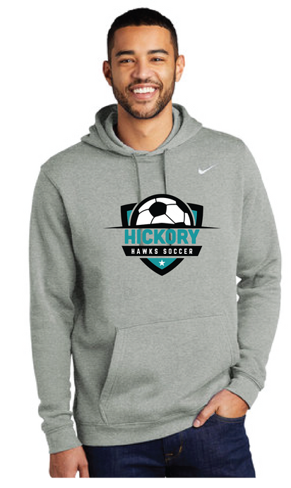 Nike Club Fleece Pullover Hoodie / Dark Grey Heather / Hickory High School Soccer