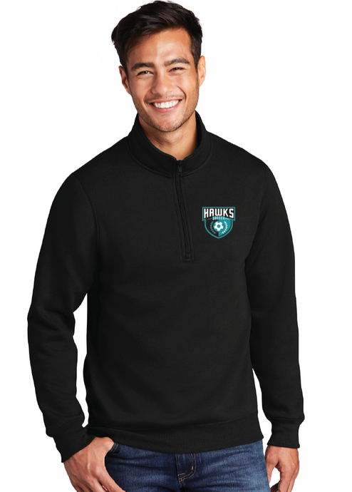 Fleece 1/4-Zip Pullover Sweatshirt / Black / Hickory Middle School Soccer