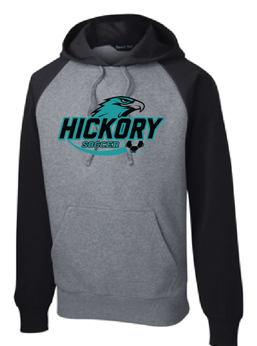 Raglan Colorblock Pullover Hooded Sweatshirt / Black / Hickory Middle School Soccer