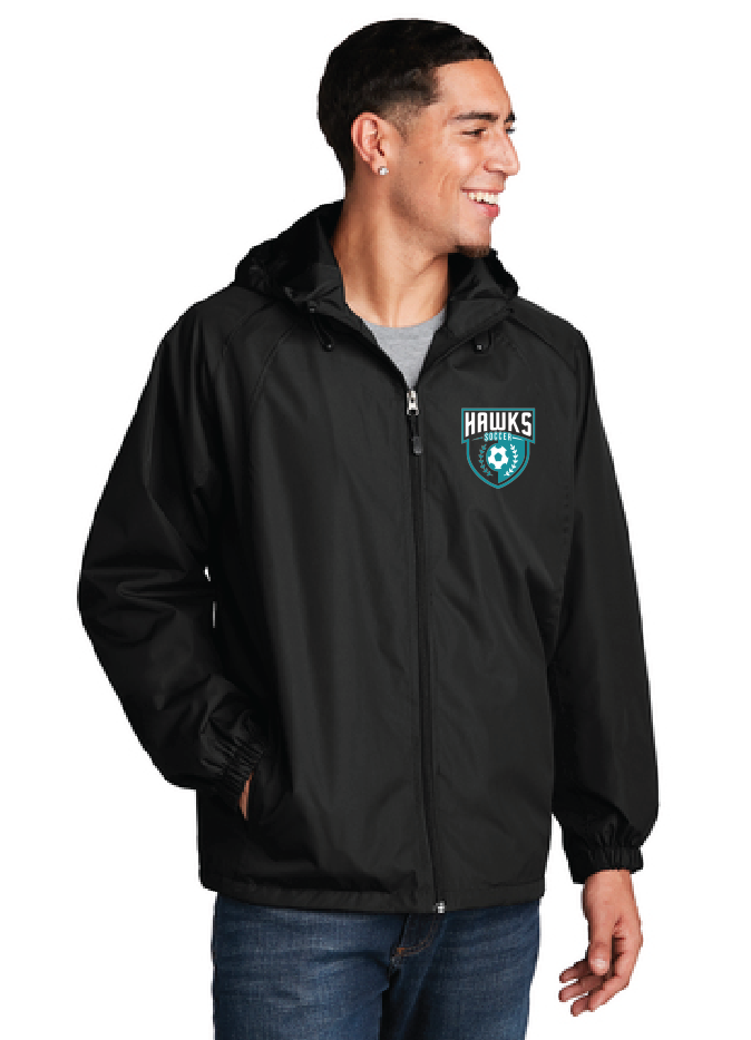 Hooded Raglan Jacket / Black / Hickory Middle School Soccer