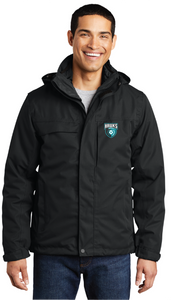 Herringbone 3-in-1 Parka / Black / Hickory Middle School Soccer