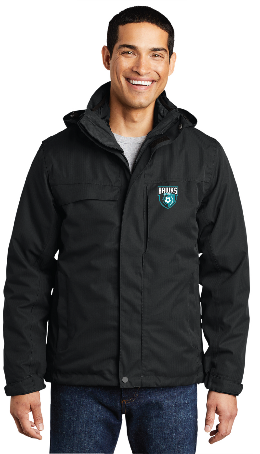 Herringbone 3-in-1 Parka / Black / Hickory Middle School Soccer