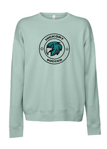 Sponge Fleece Drop Shoulder Crewneck Sweatshirt / Dusty Blue / Hickory Middle School Soccer