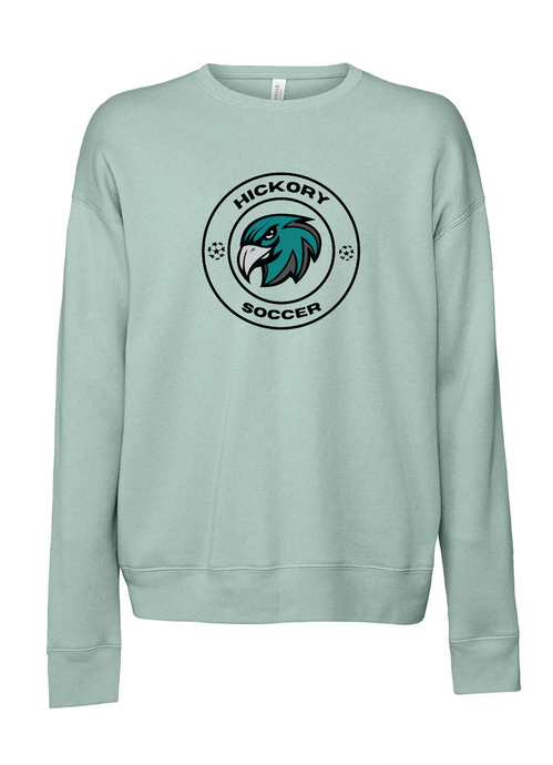 Sponge Fleece Drop Shoulder Crewneck Sweatshirt / Dusty Blue / Hickory Middle School Soccer