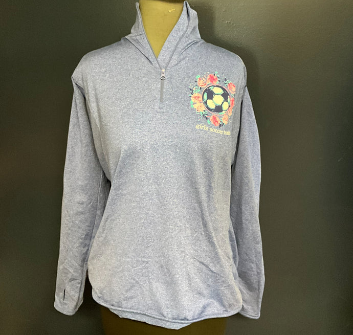 Plaza Middle School Girls Soccer/Blue 1/4 Zip Up