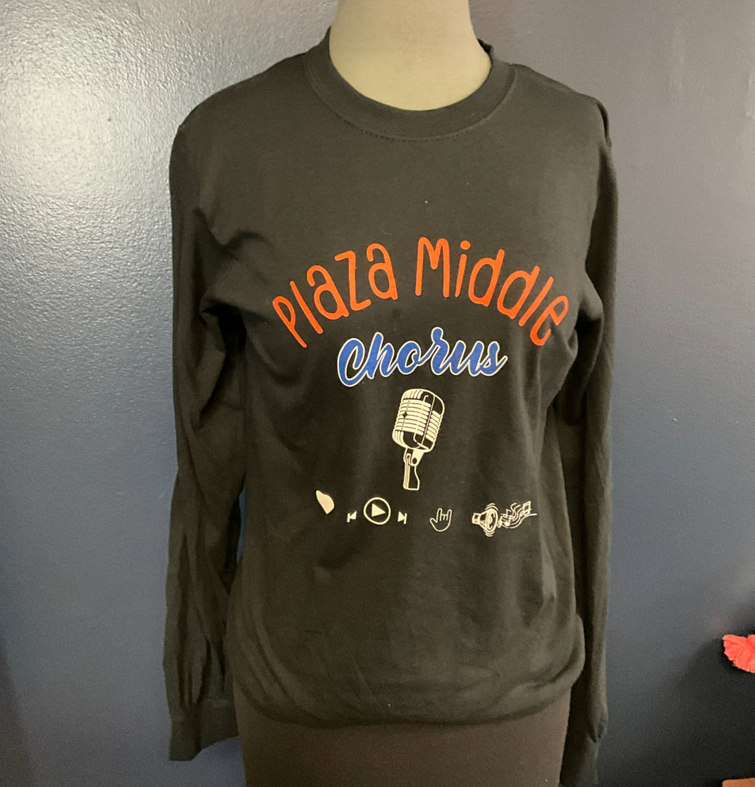 Plaza Middle Chorus/Long Sleeve Cotton Tshirt/Black