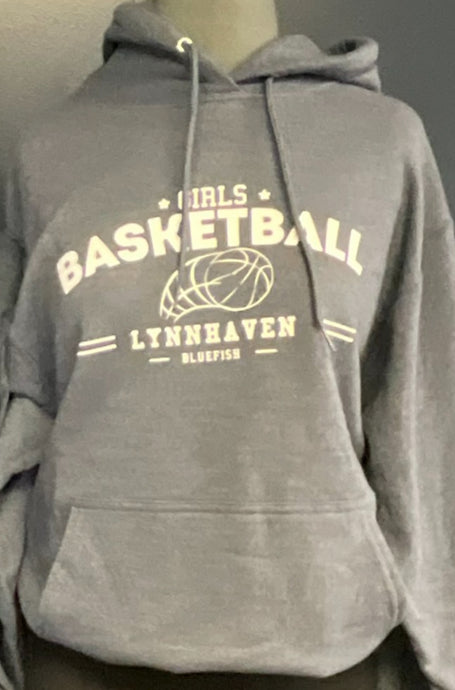 Lynnhaven Middle School Girls Basketball/Heather Navy Hoodie Sweatshirt