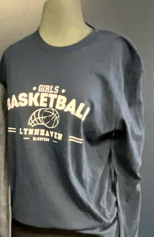 Lynnhaven Middle School Girls Basketball/Navy Long Sleeve